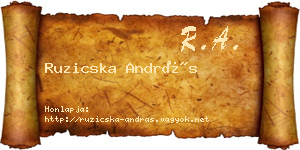 Ruzicska András névjegykártya