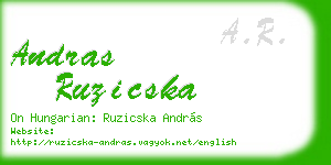andras ruzicska business card